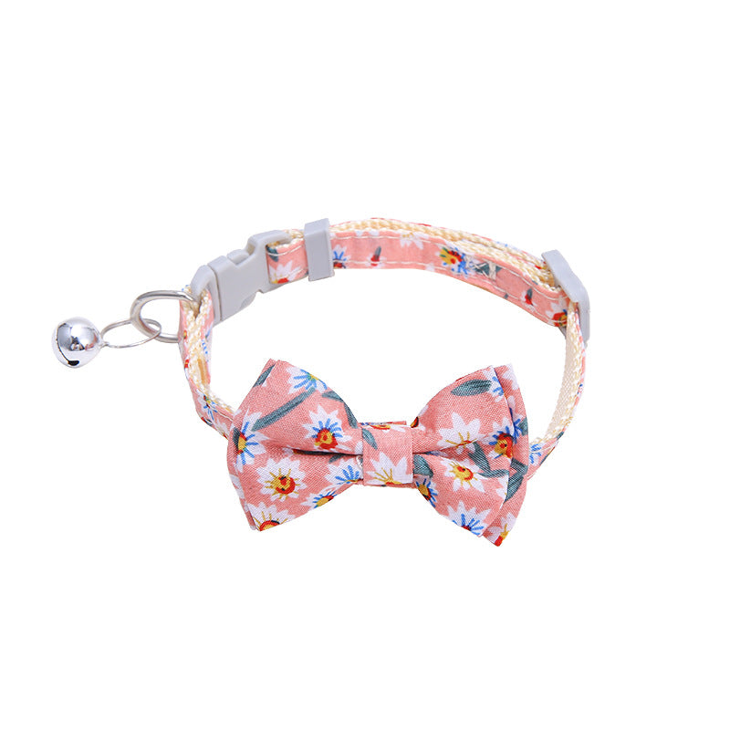 Christmas Plaid Bow Tie Collar for Small Dogs & Cats – Quick Release + Bell