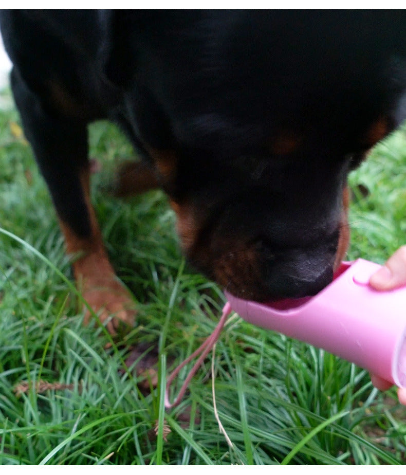 Portable Dog Water Bottle with Built-In Bowl