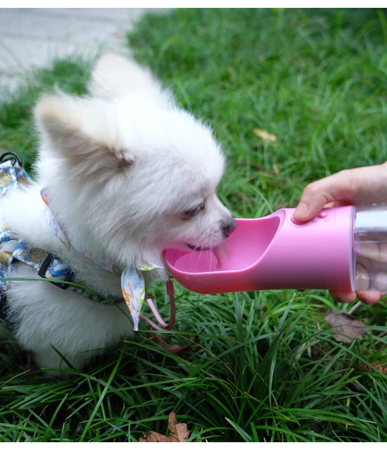 Portable Dog Water Bottle with Built-In Bowl