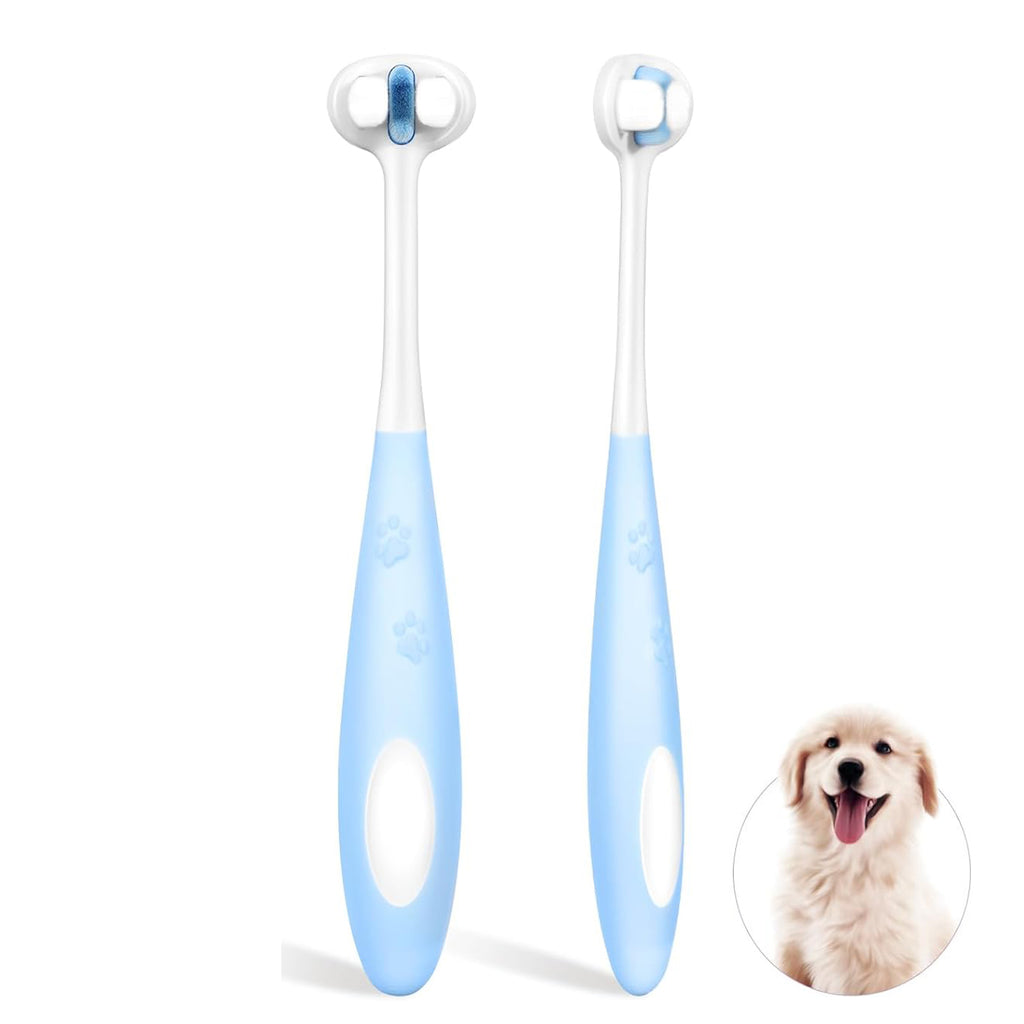 Gentle 3-Sided Dog Toothbrush for Sensitive Teeth and Gums