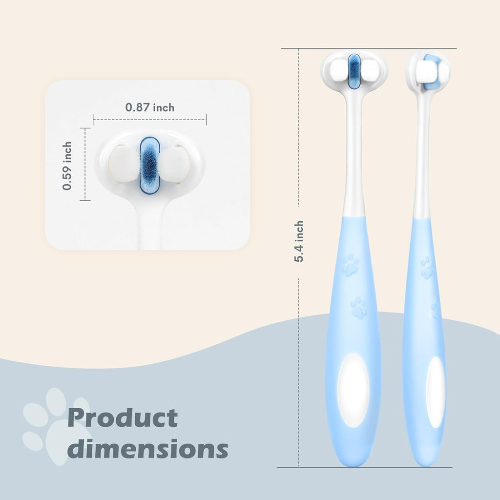 Gentle 3-Sided Dog Toothbrush for Sensitive Teeth and Gums