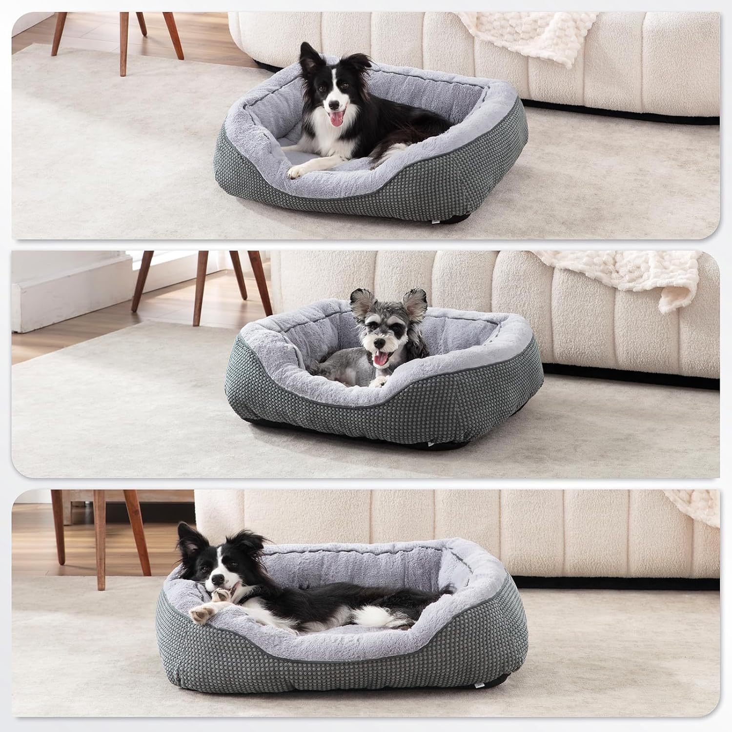 Calming Plush Dog Crate Bed – Faux Fur, Anti-Anxiety Crate Mat for Medium Dogs