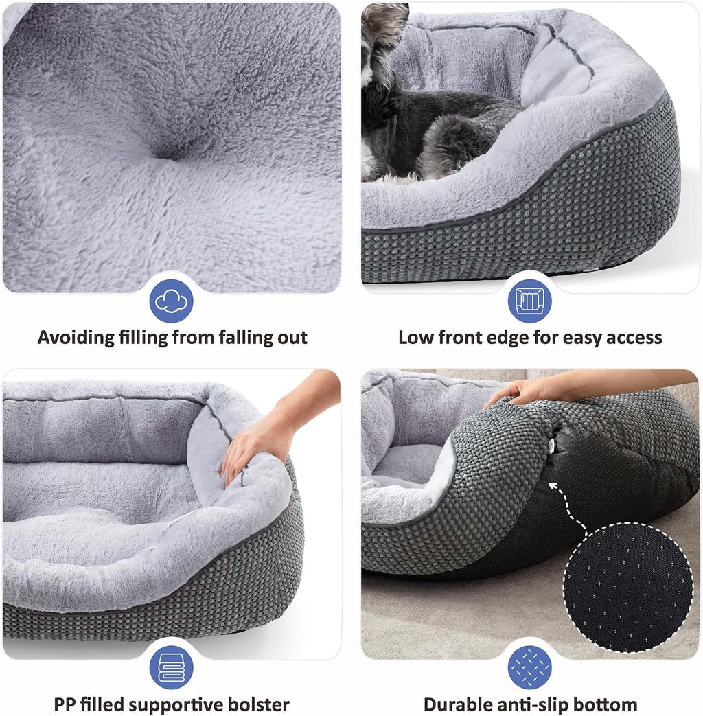 Calming Plush Dog Crate Bed – Faux Fur, Anti-Anxiety Crate Mat for Medium Dogs