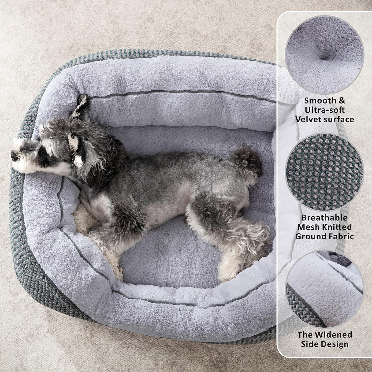 Calming Plush Dog Crate Bed – Faux Fur, Anti-Anxiety Crate Mat for Medium Dogs