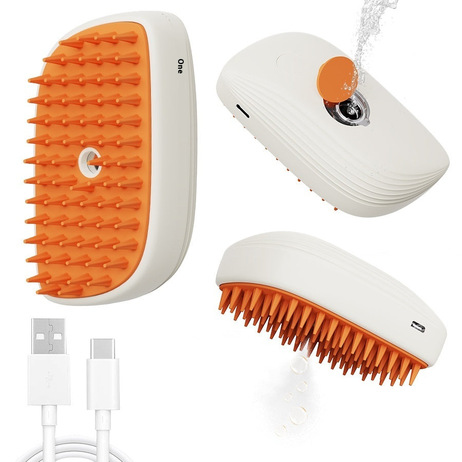 Rechargeable Steam Spray Pet Comb for Soft, Shiny Coats