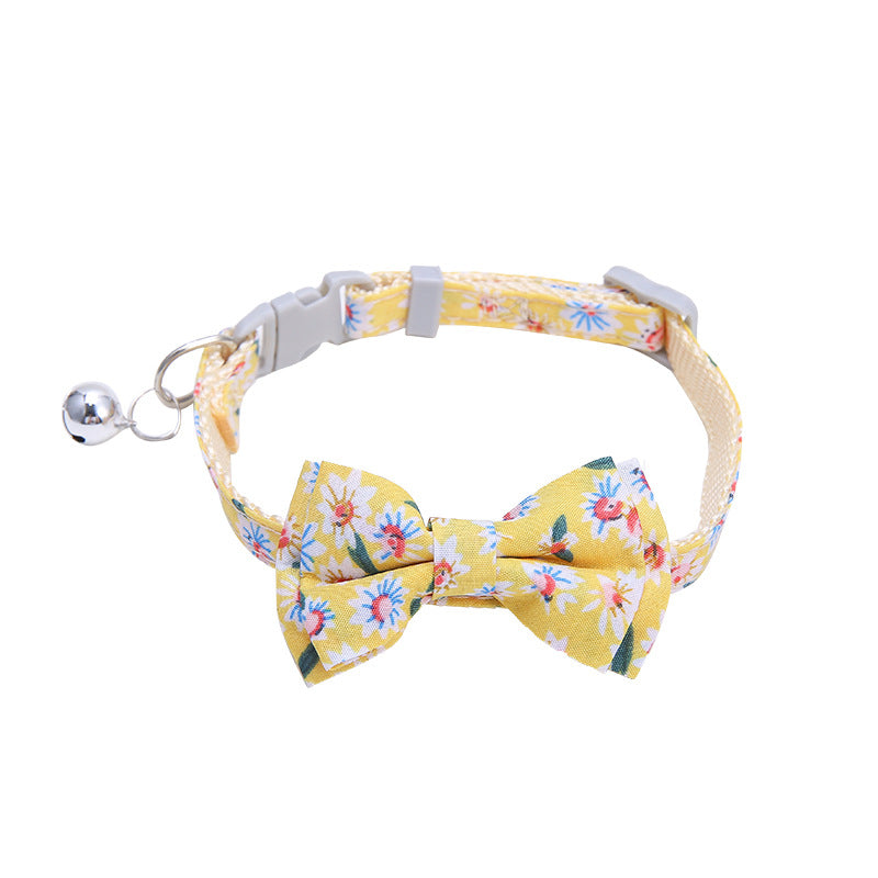 Christmas Plaid Bow Tie Collar for Small Dogs & Cats – Quick Release + Bell