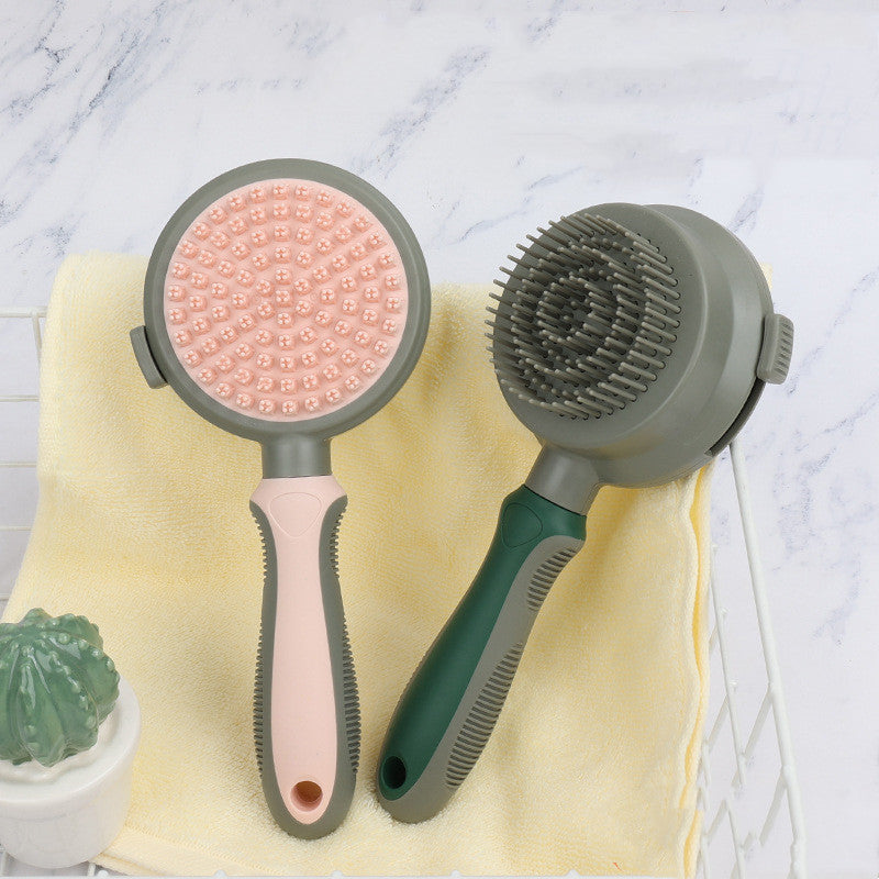 Pet Hair Removal Comb with Self-Cleaning Slicker Design