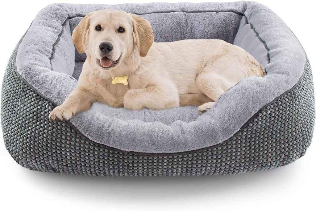 Calming Plush Dog Crate Bed – Faux Fur, Anti-Anxiety Crate Mat for Medium Dogs