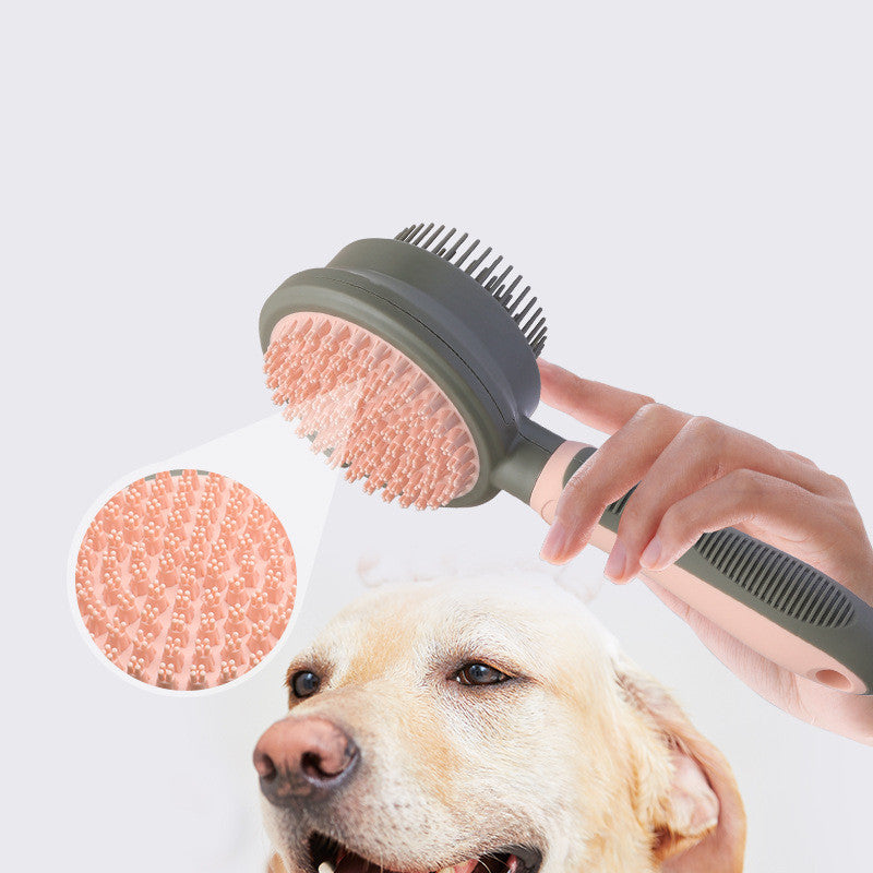 Pet Hair Removal Comb with Self-Cleaning Slicker Design