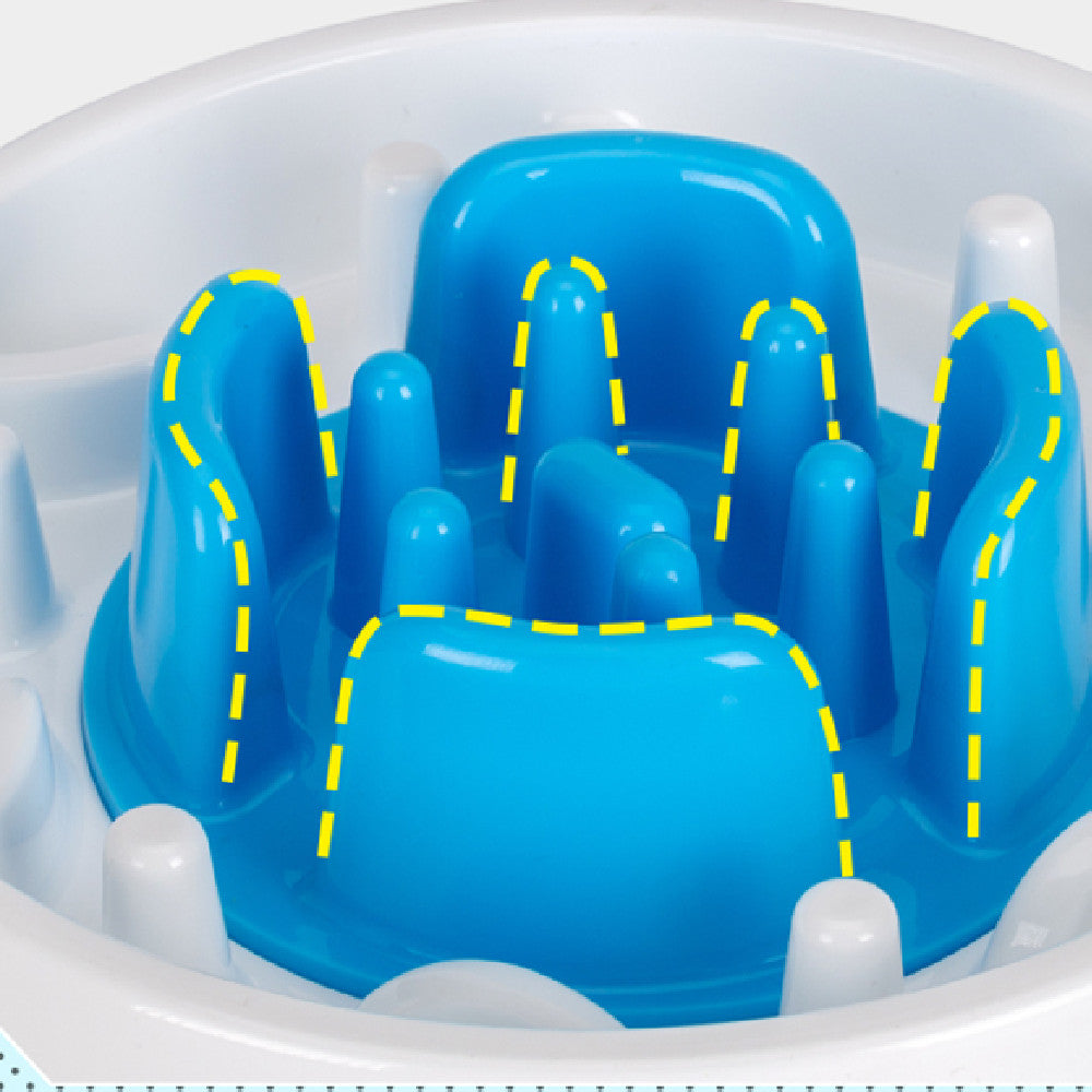 Slow-Feed Dog Bowl to Prevent Choking and Spills