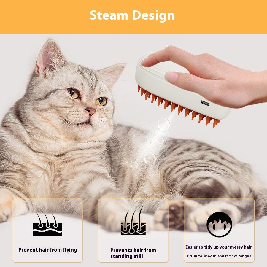 Rechargeable Steam Spray Pet Comb for Soft, Shiny Coats